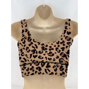 IVL Collective Into The Wild Power Sports Bra Leopard Print Size 4 Tan
